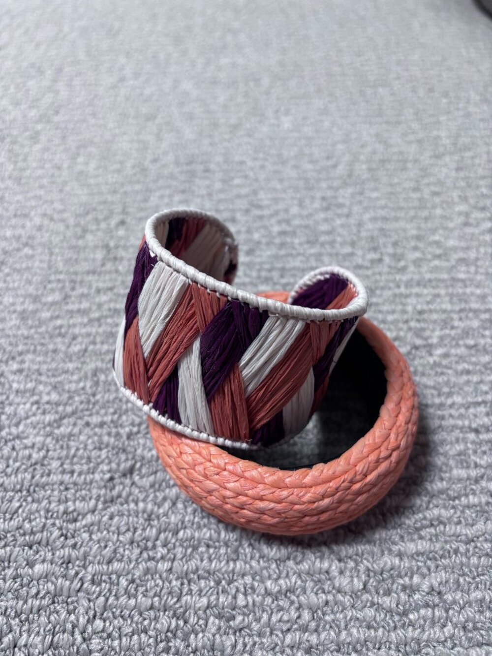 Zara Raffia Cuff and Bracelet Set - Multi Colour